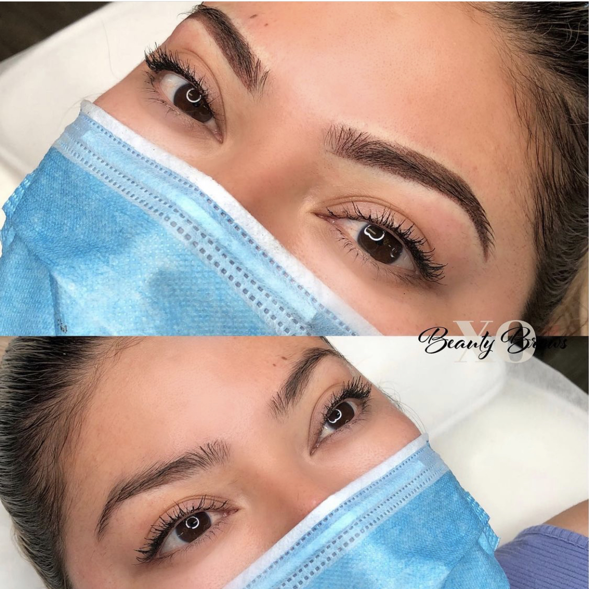 ombre microbladed combination semi-permanent tattoo brows